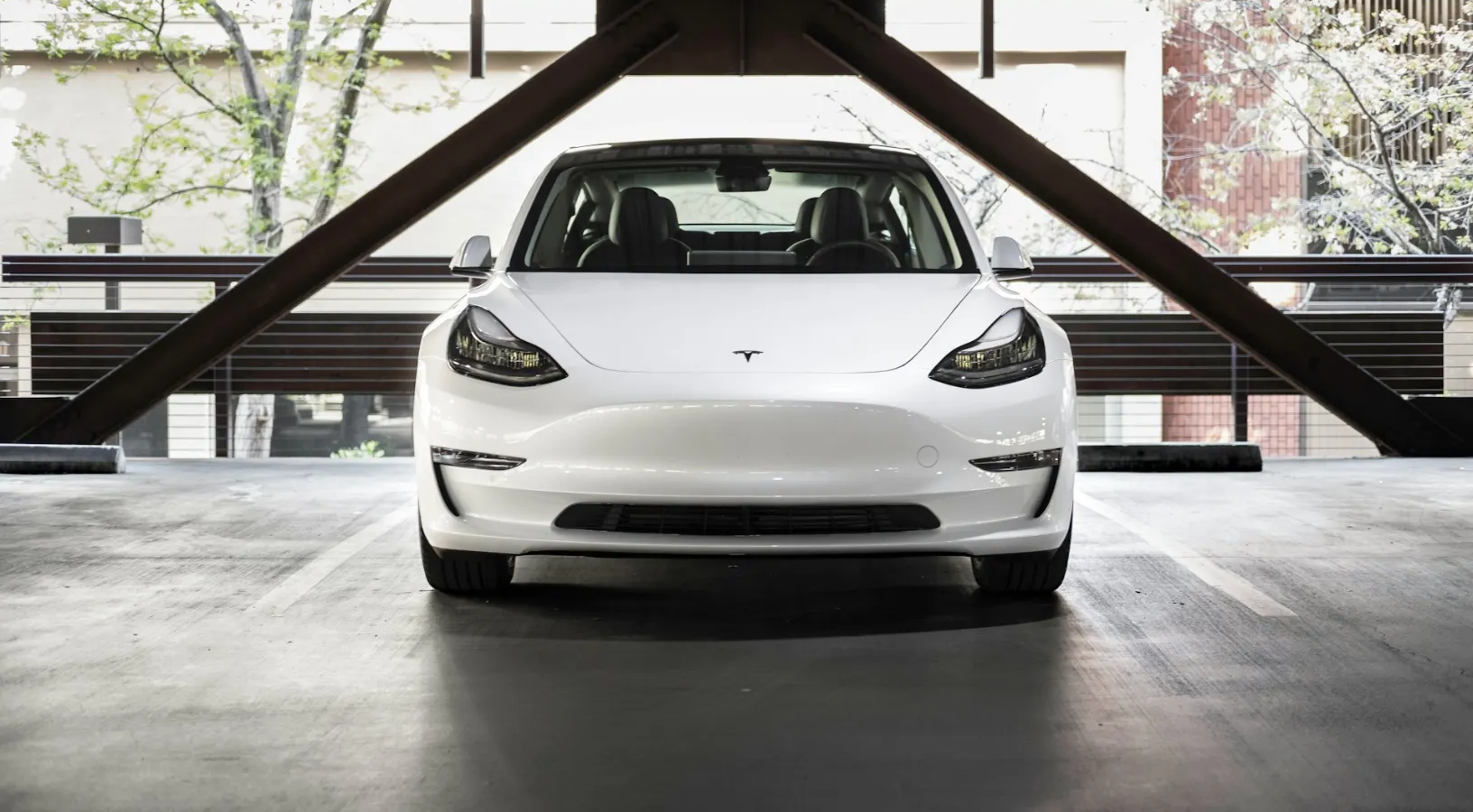 Tesla in a garage in Manchester