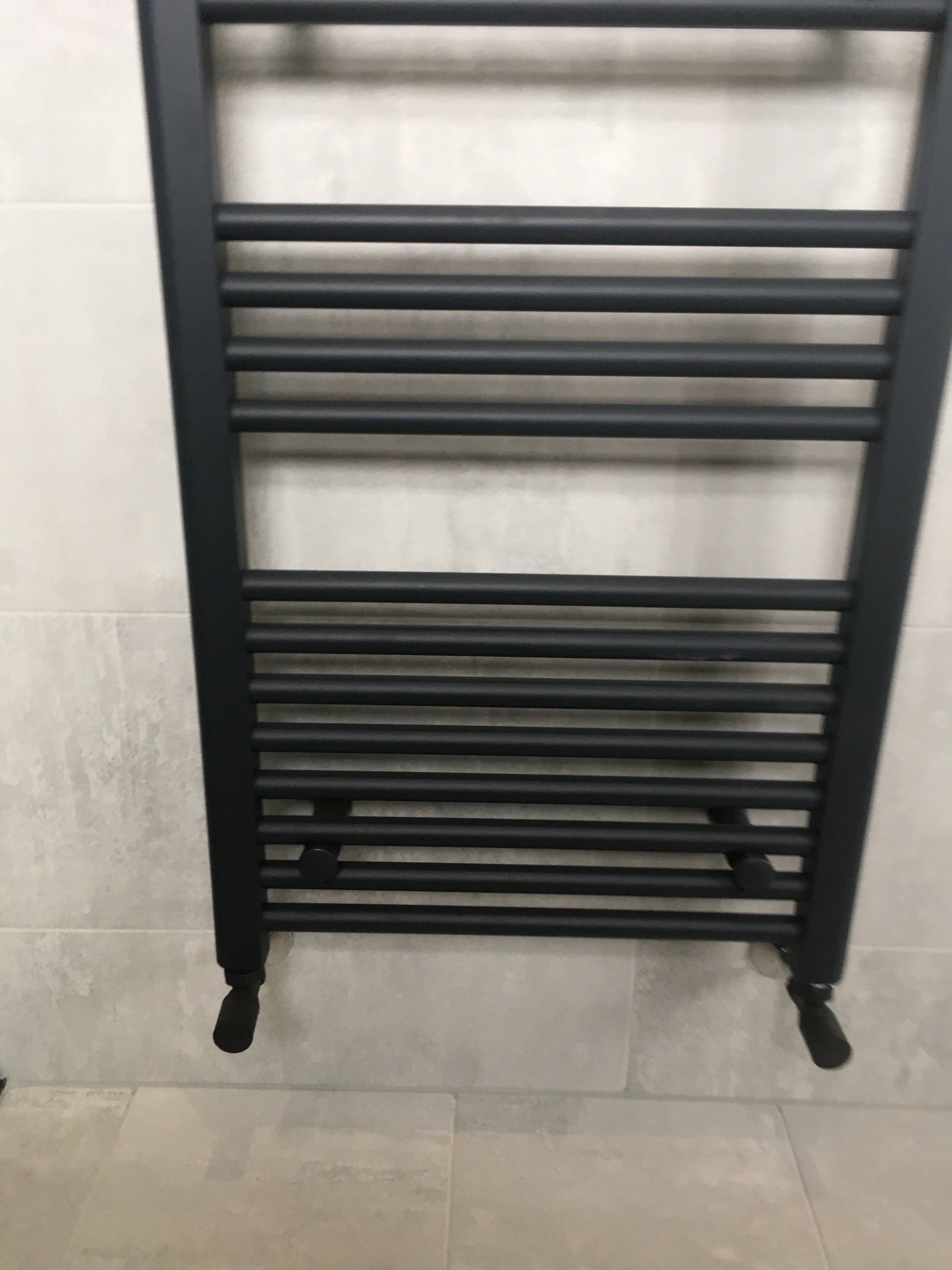 Bathroom renovation, anthracite heated towel rail, griffeen bathrooms