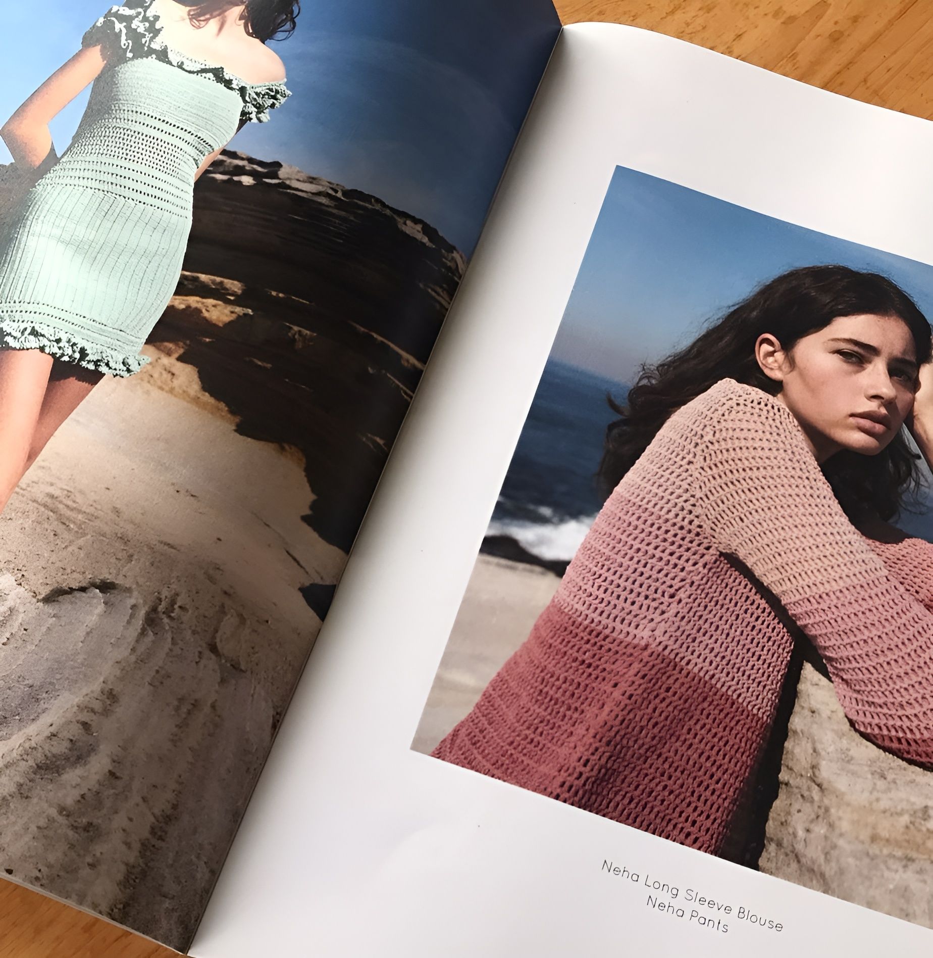 Open Magazine With Woman in Blue Crocheted Dress, Woman in Pink Sweater — Digi Print Pro in Bangalow, NSW