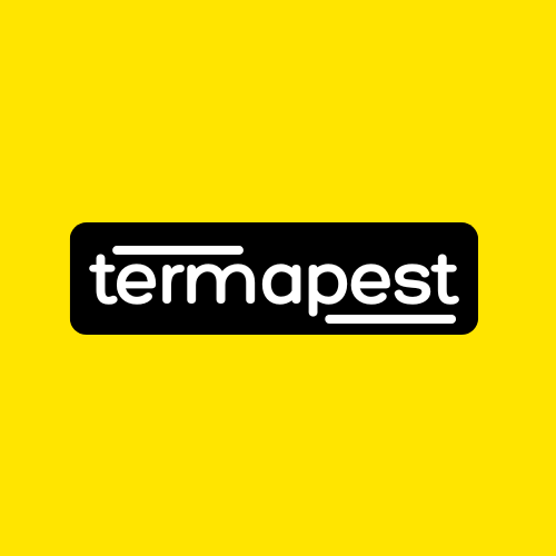 Termapest logo: black rectangle with white text