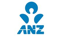 A blue anz logo on a white background