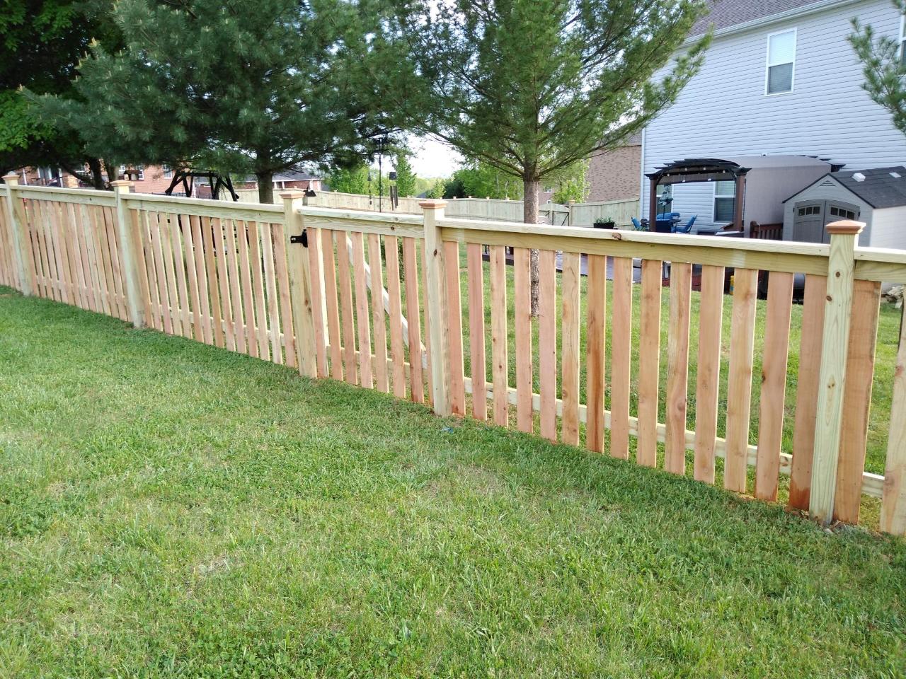 Residential wood fence in Middle Tennessee