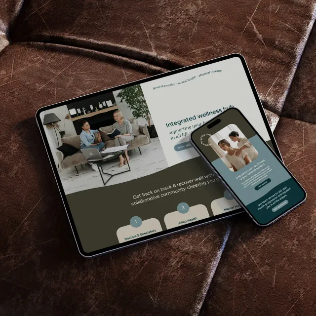 Wellspring Health Wellness website design on tablet and mobile view, health marketing project