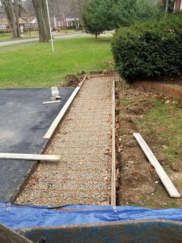 Parking Lot Sidewalk Construction — Sidewalk Before in Louisville, KY