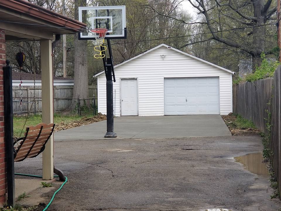 Concrete Flooring — Garage with Half Basketball Court in Louisville, KY
