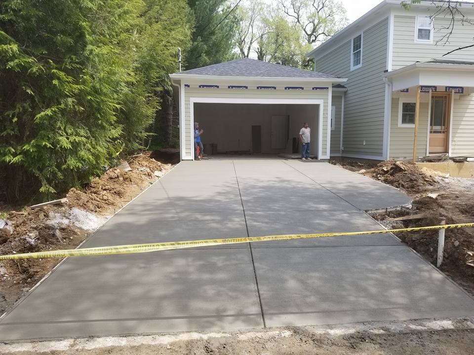 Garage Concrete Way — Garage with Yellow Tape in Louisville, KY