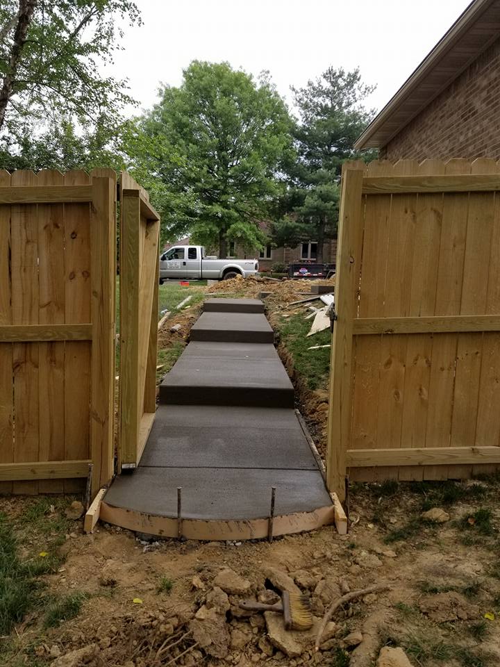 Sidewalk and Fences — Wooden Fences with Pathway  in Louisville, KY