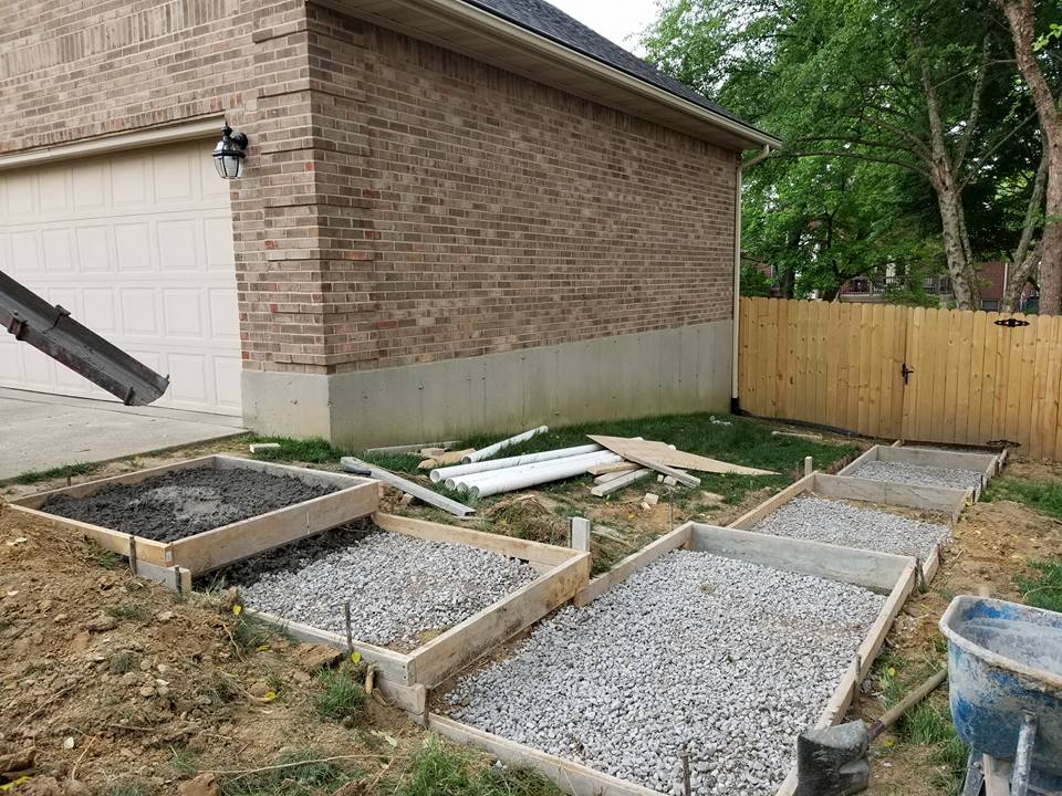 Concrete Sidewalk Structure — Beginning of Sidewalk Construction 2 in Louisville, KY
