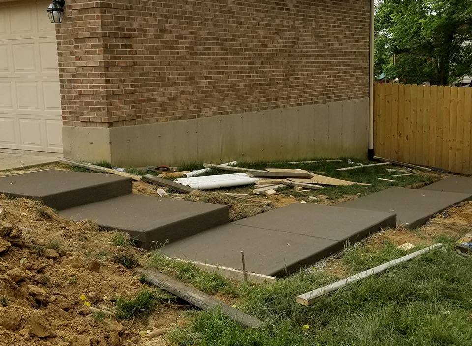 Garage Sidewalk Building — Newly Build Sidewalk for Garage 1 in Louisville, KY