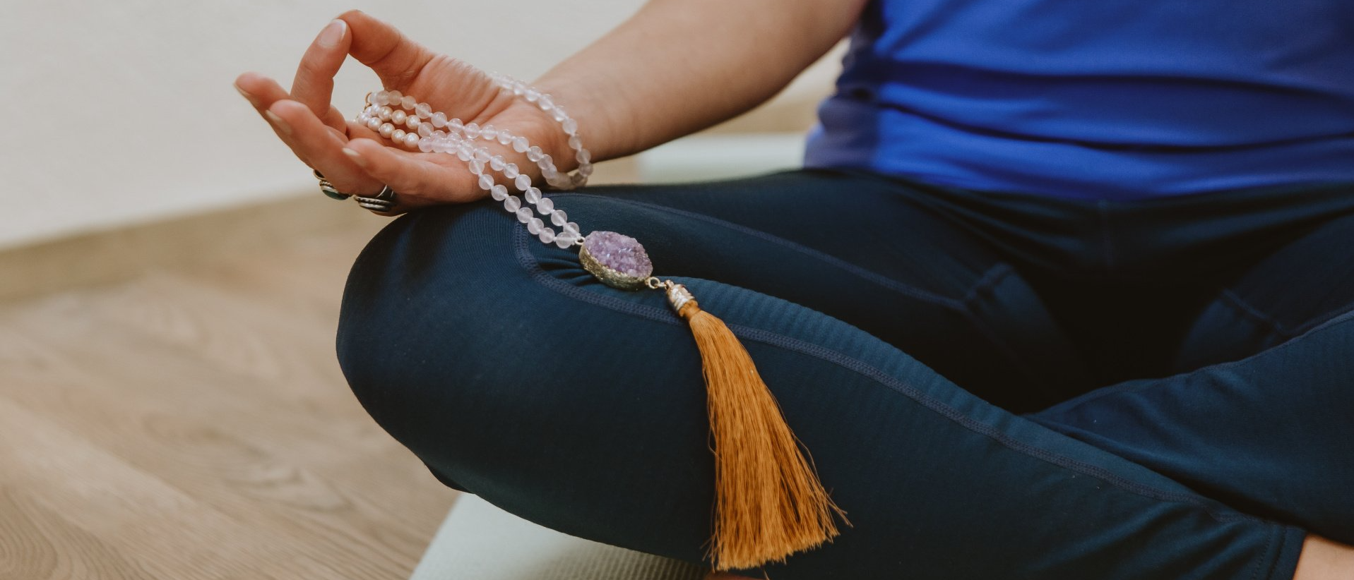 Summer DeBue in seated yoga posture