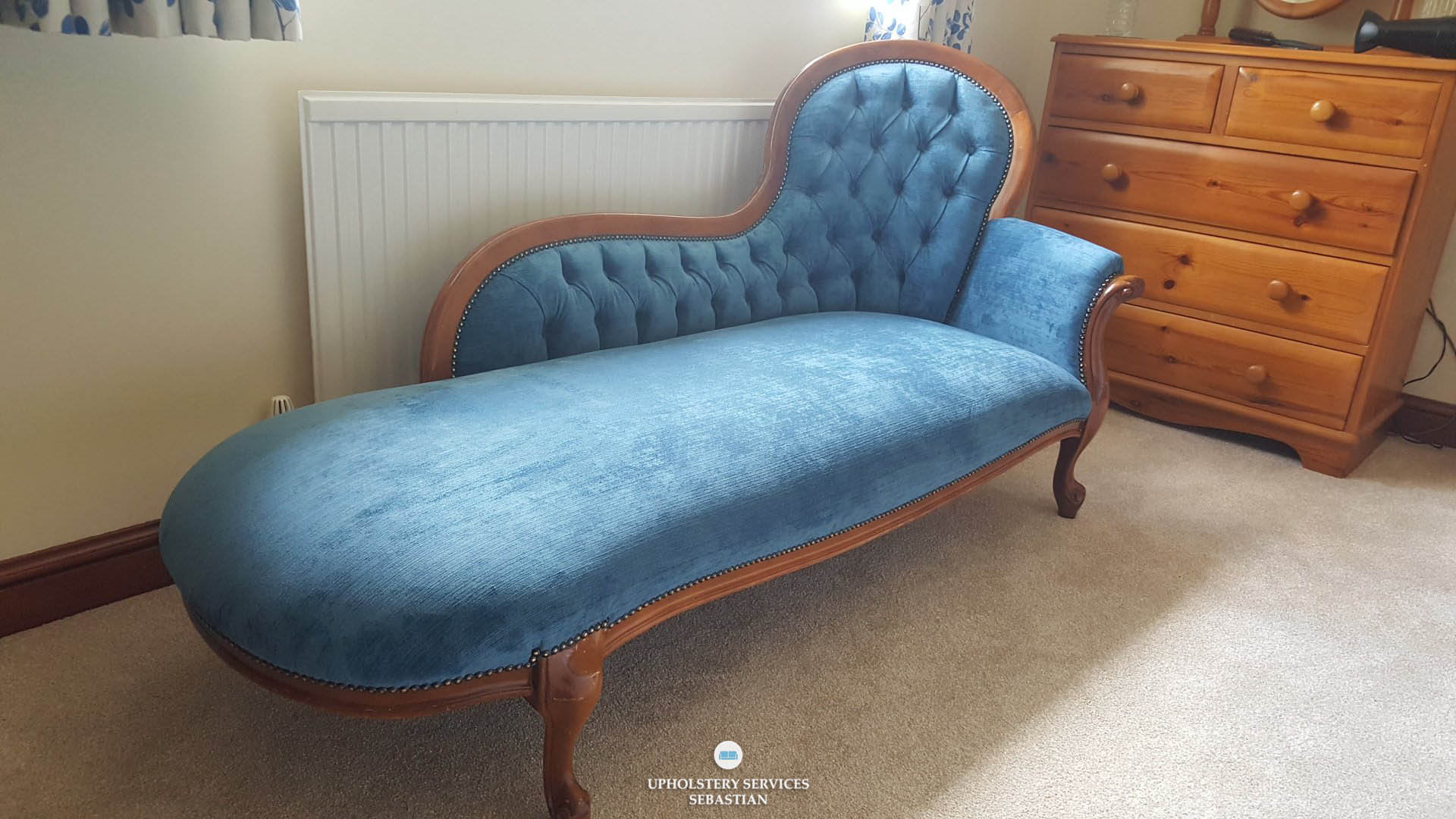 Deep button back chaise