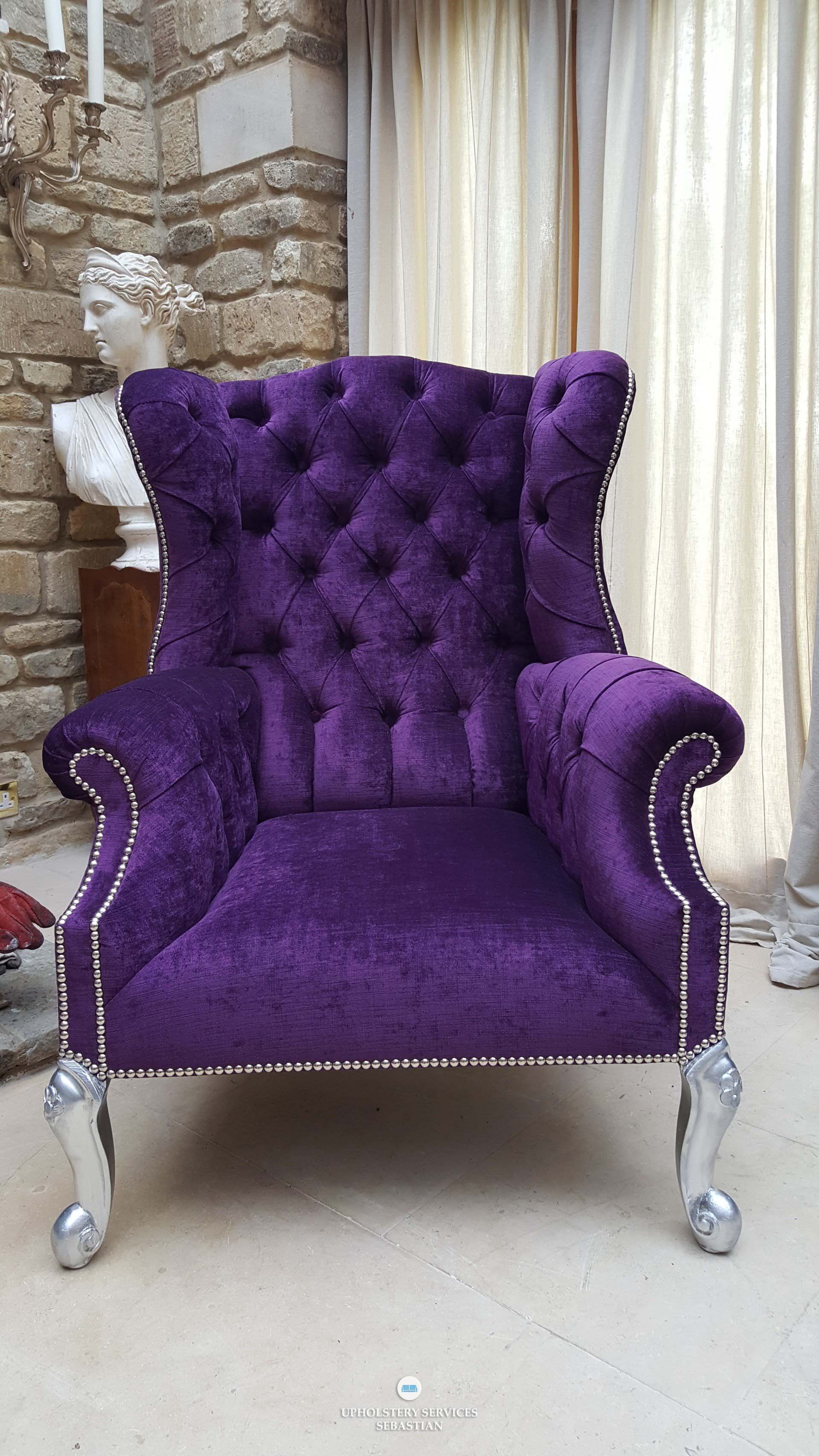 Deep button wing chair