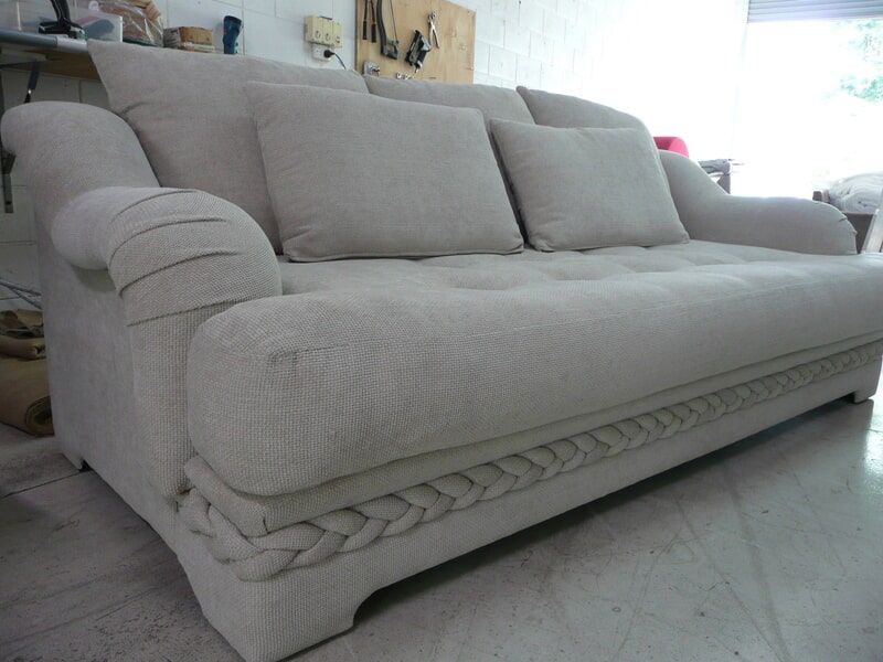 A White Couch Is Sitting On A White Floor — Stitch Master in Manunda, QLD