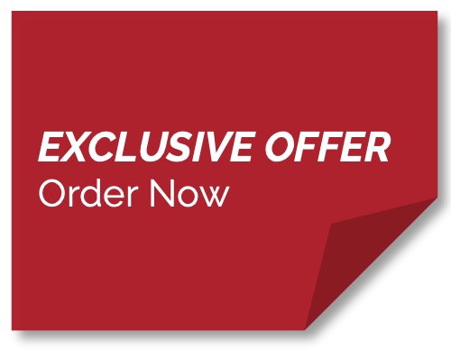 A red sticker that says exclusive offer order now
