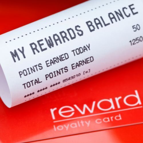 A receipt that says my rewards balance on it