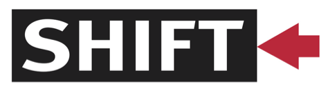 The word shift is on a black sign with an arrow pointing to the right.