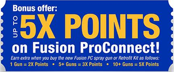 A coupon that says bonus offer up to 5x points on fusion proconnect