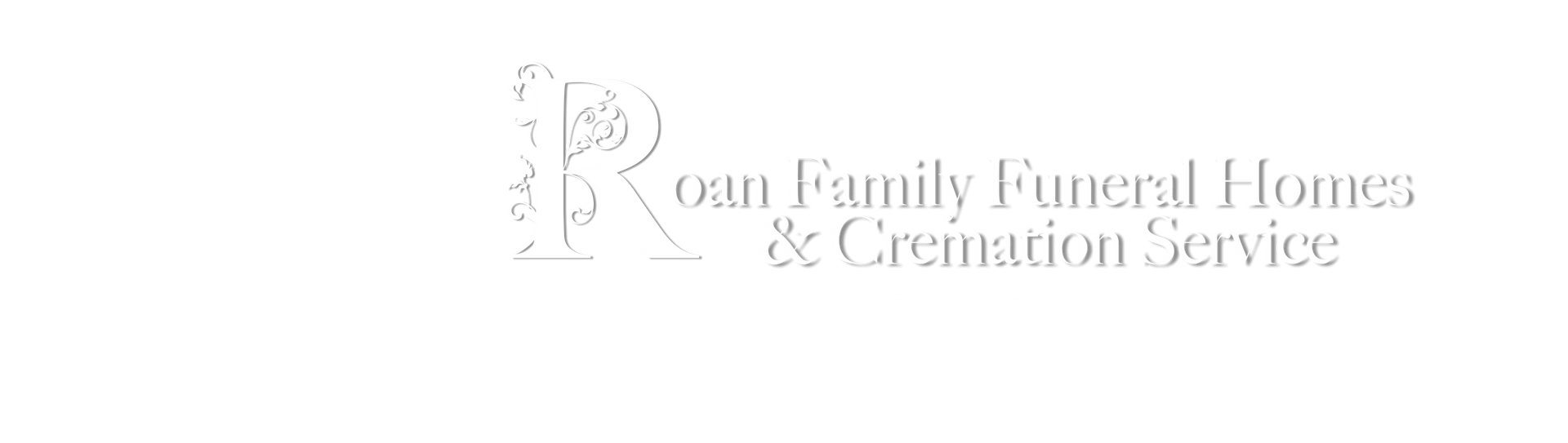 Logo for Roan Family Funeral Homes & Cremation Service. The logo is in white.