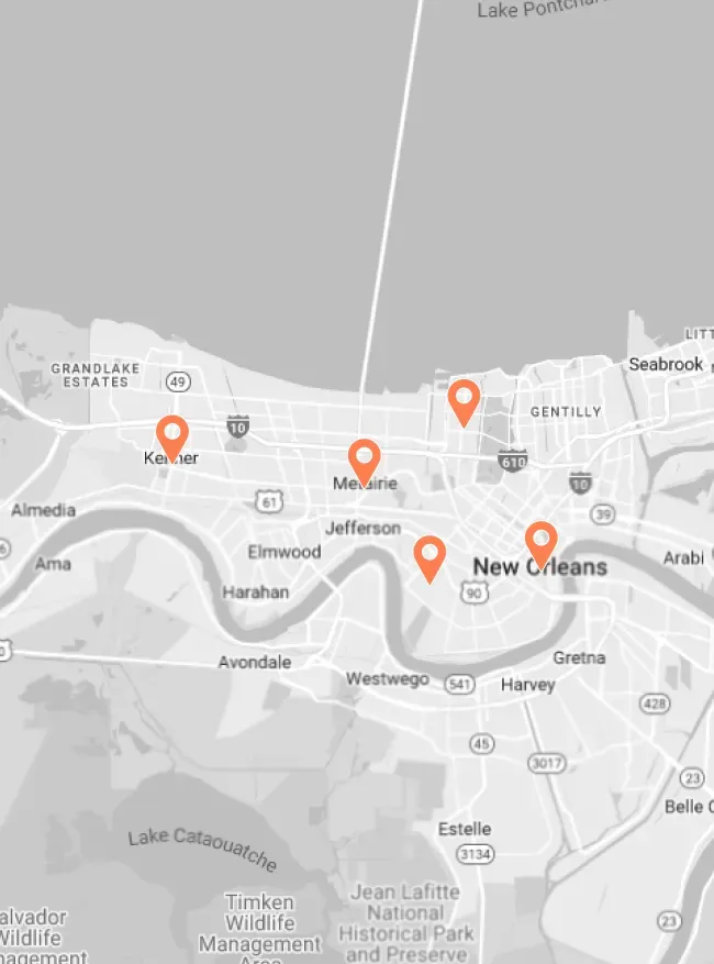 A black and white map of new orleans , louisiana