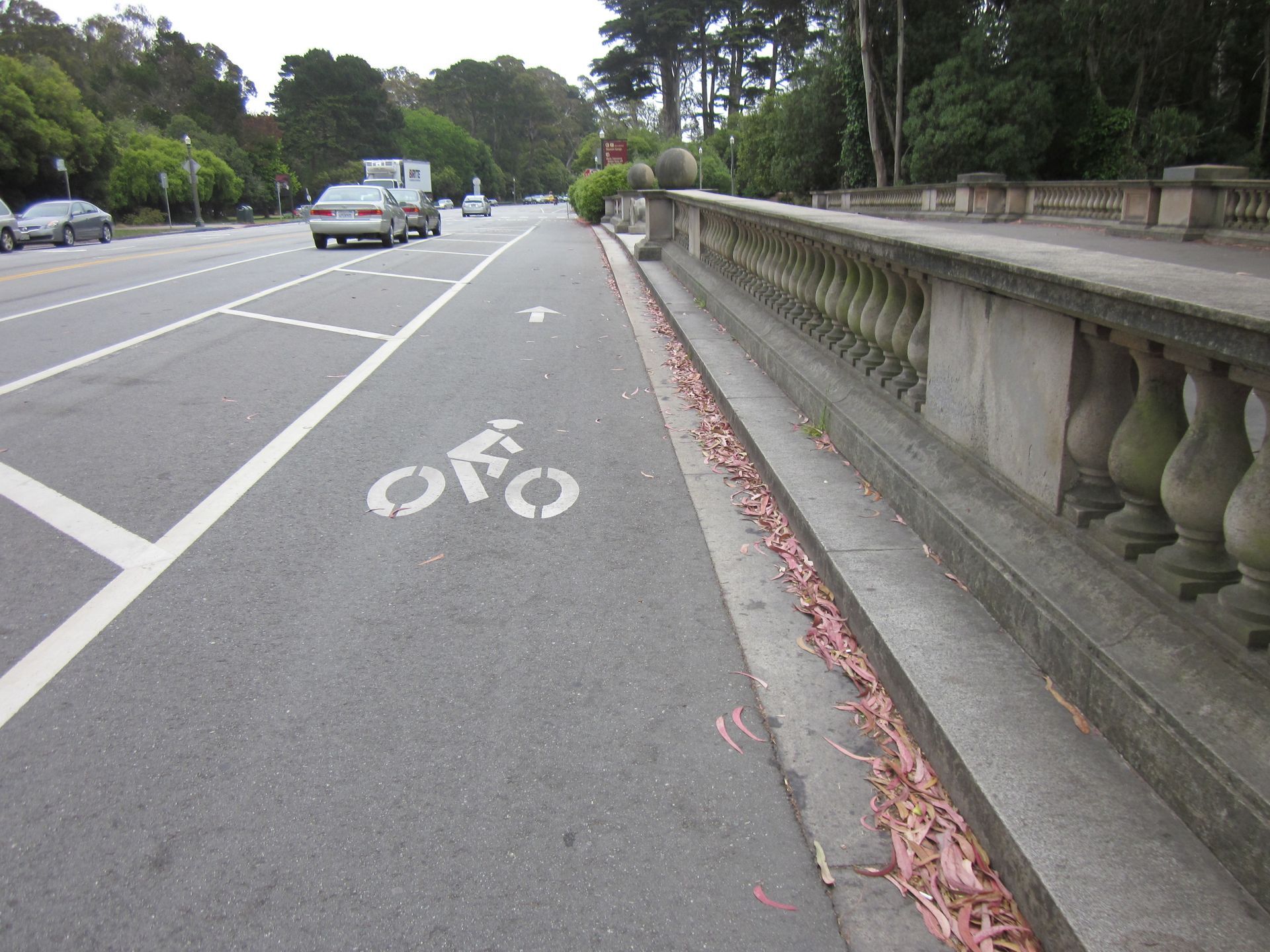 a bicycle lane with added 3 foot buffer zone
