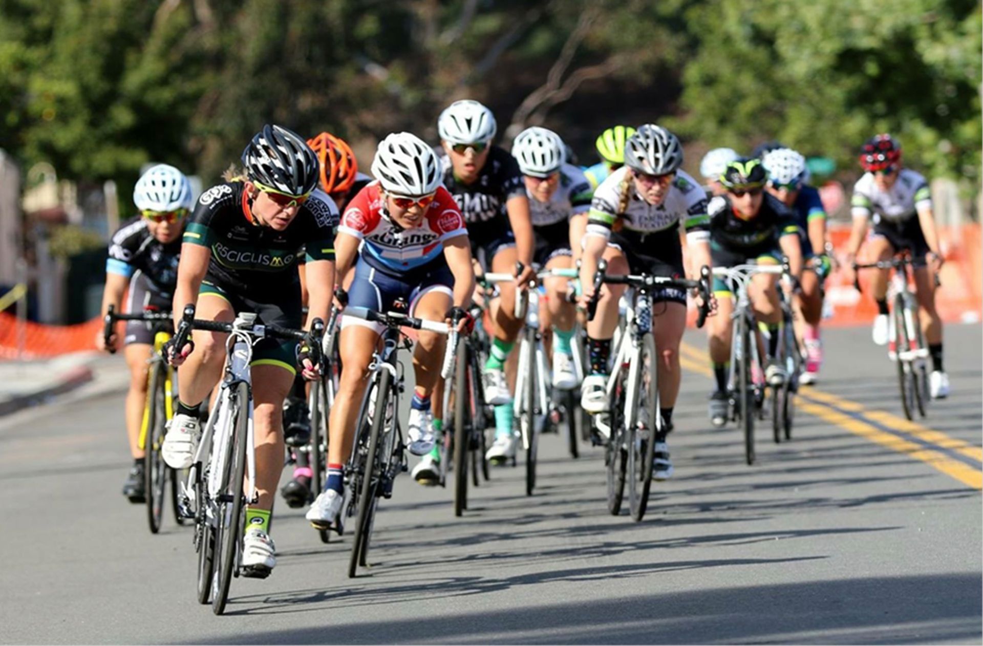 Mila Allinson racing in the Dana Point Grand Prix bicycle race