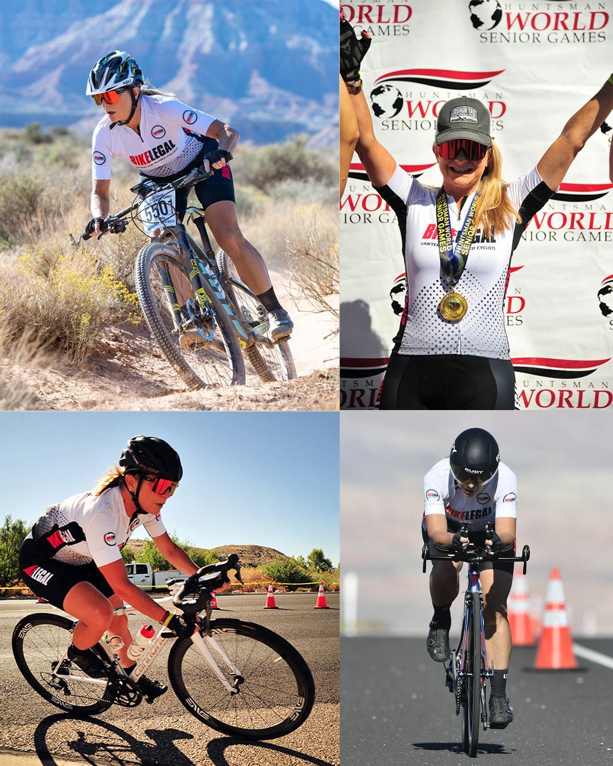 Mila Allinson Huntsman Senior Games race collage