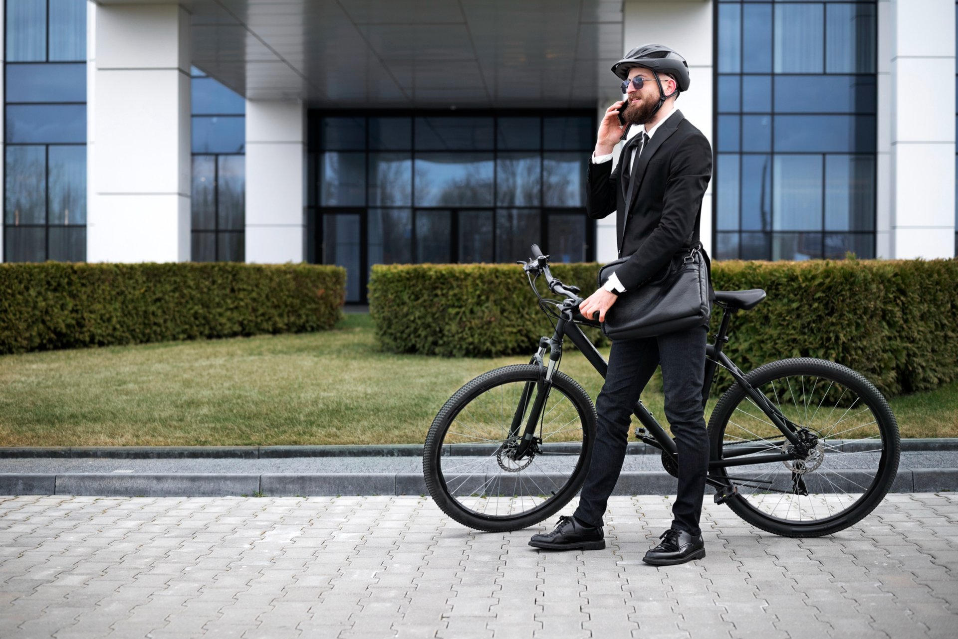 man with bicycle