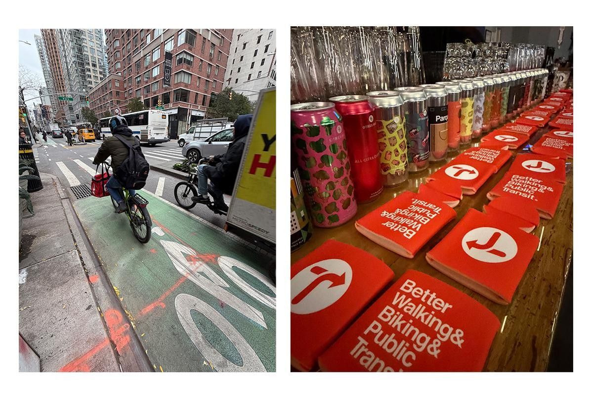 New York City protected bicycle lanes with bikes