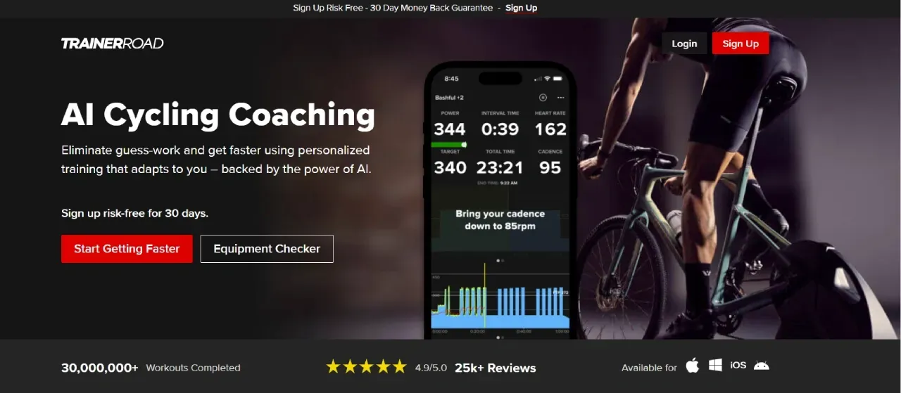 trainer road homepage