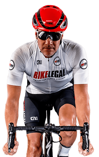 Cyclist wearing a bikelegal cyclist uniform