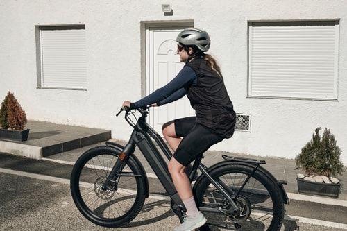 young girl on e bike