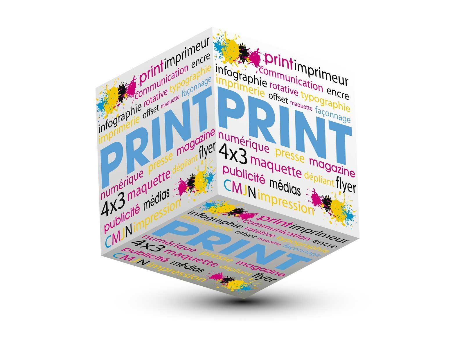 Cubo bianco con la parola 