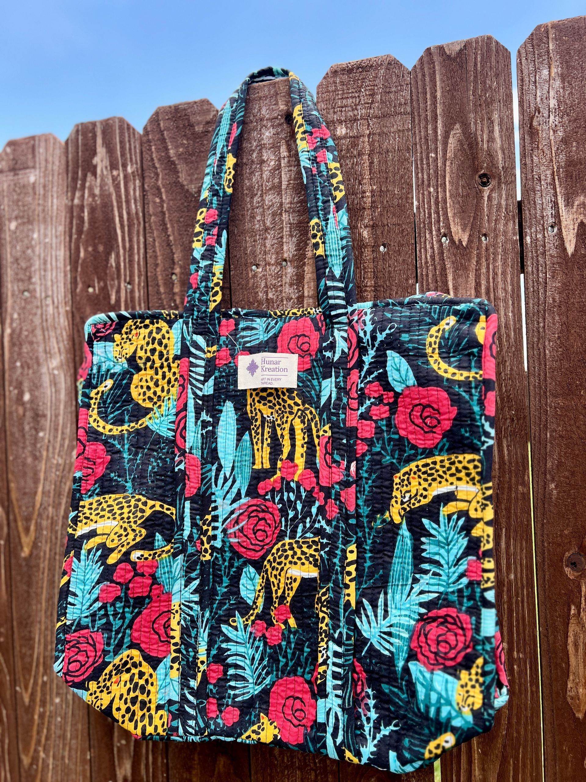 Medium-Leopard in a Jungle Tote Bag