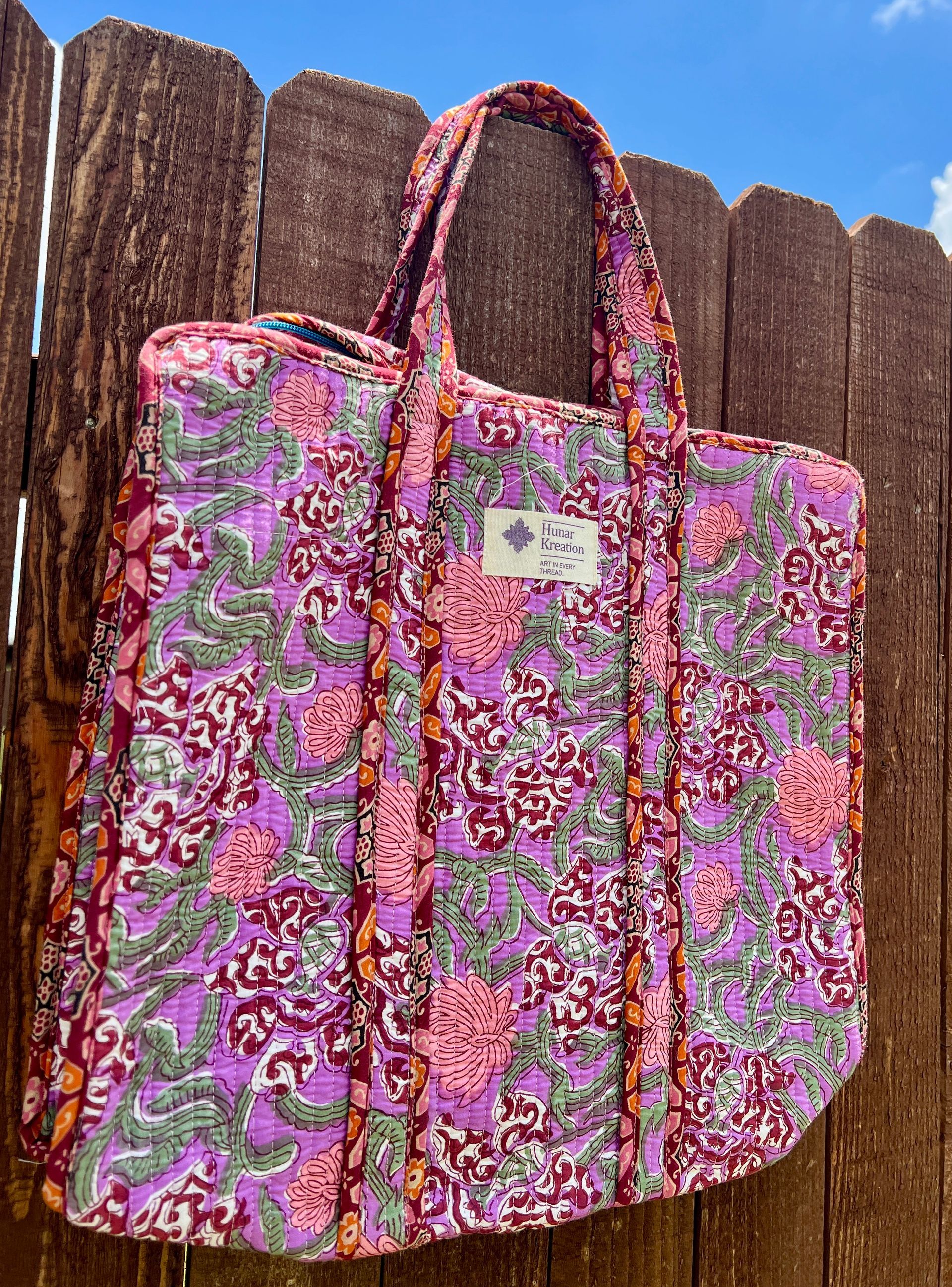 Medium - Purple Vine Tote Bag