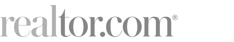 A black and white logo for realtor.com on a white background.