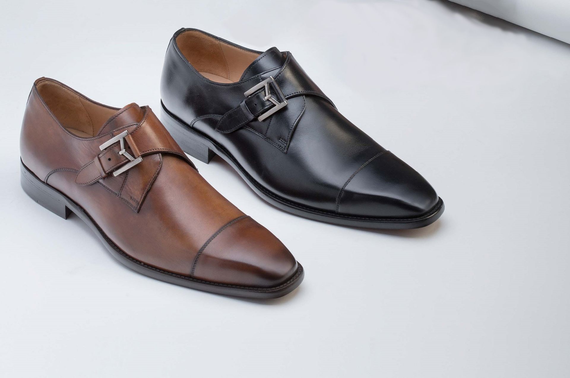 Calfskin Cap Toe Monk Strap Shoe