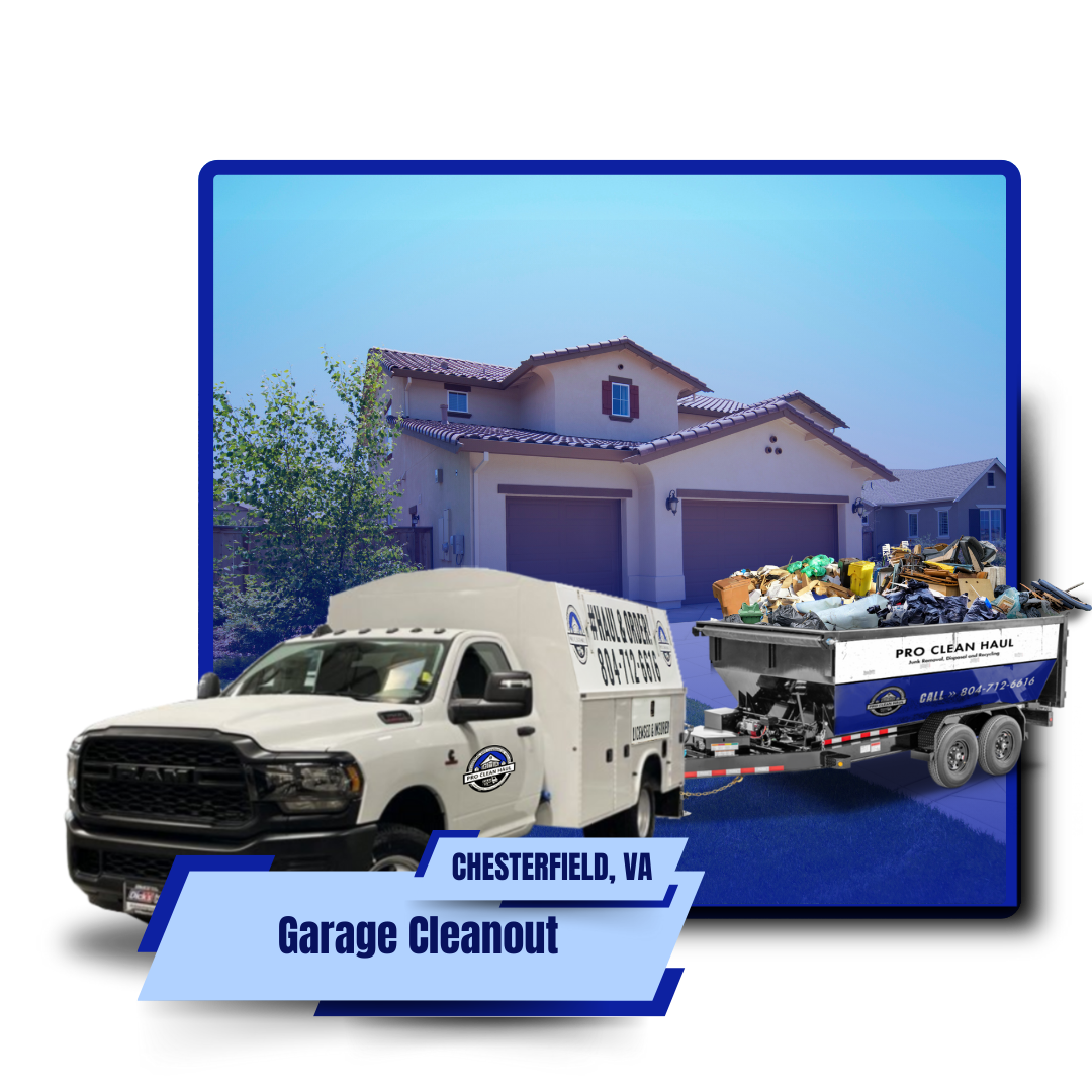 A Pro Clean Haul Junk removal truck in front of a house.