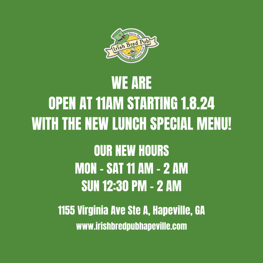 IRISH BRED PUB HAPEVILLE, GA