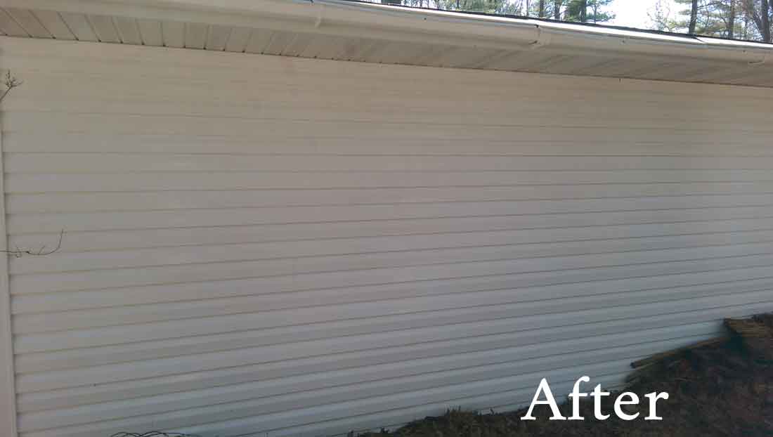 Outdoor Cleaning — Clean White Garage Wall in St, Iola, WI