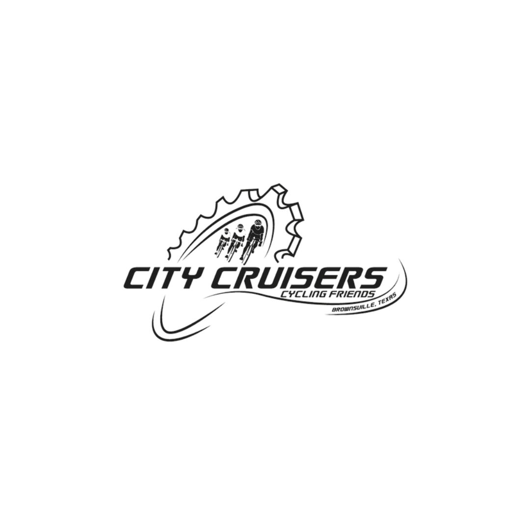 A black and white logo for a company called city cruisers.