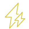 a yellow lightning bolt icon on a white background .