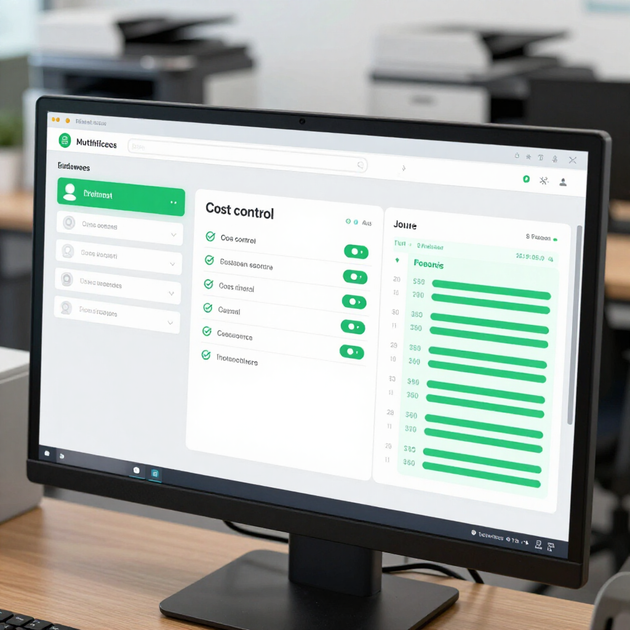 Dashboard software per il controllo del parco stampanti e dei costi di stampa in azienda.