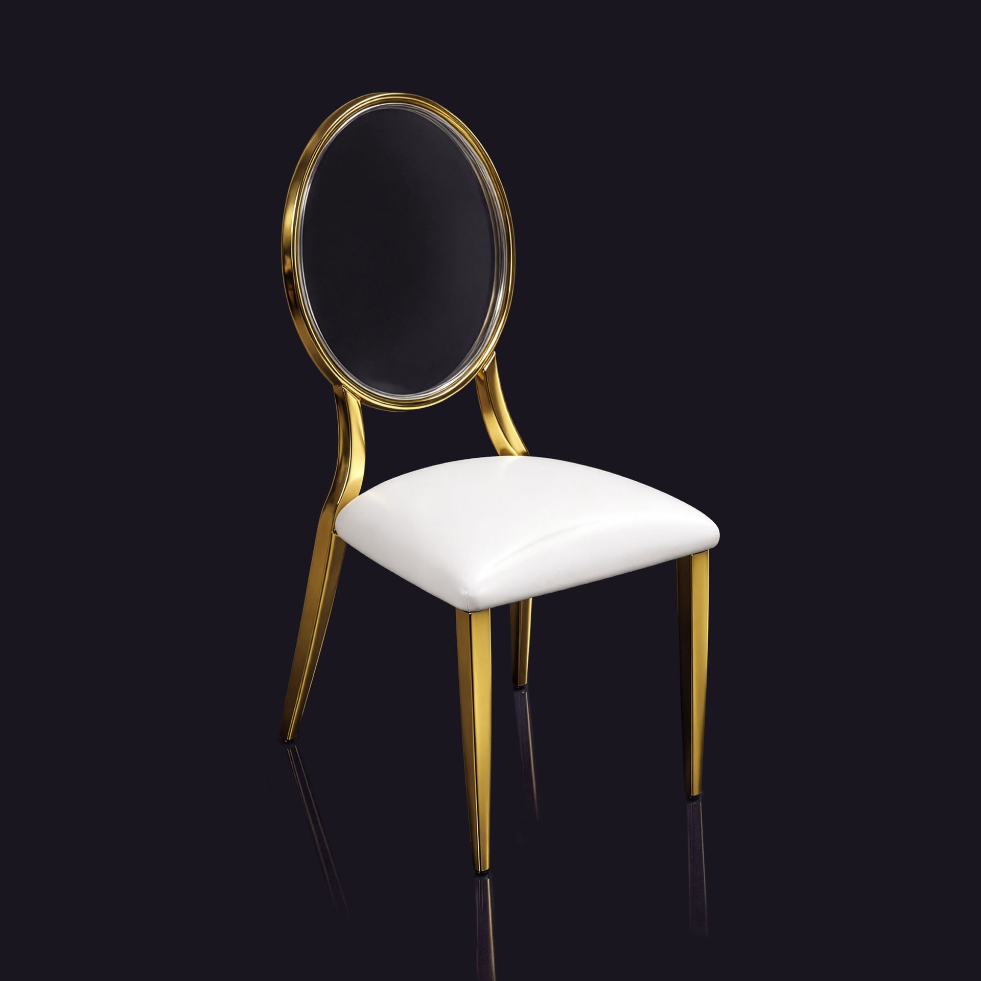 Acrylic Gold Oval Back Chair
