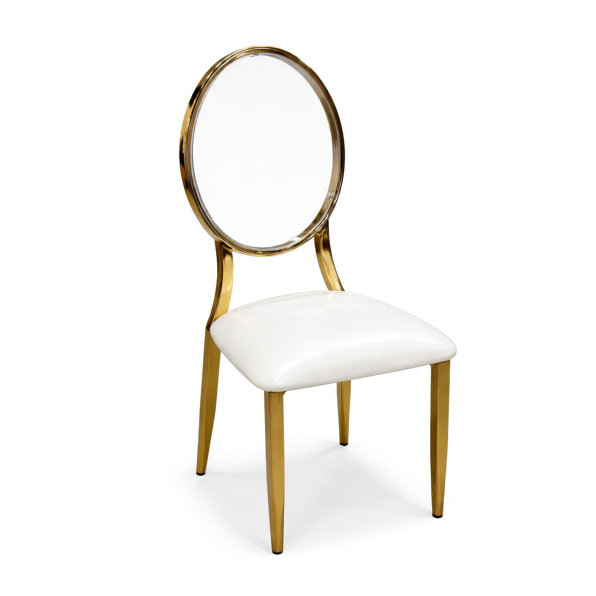 Acrylic Gold Oval Back Chair