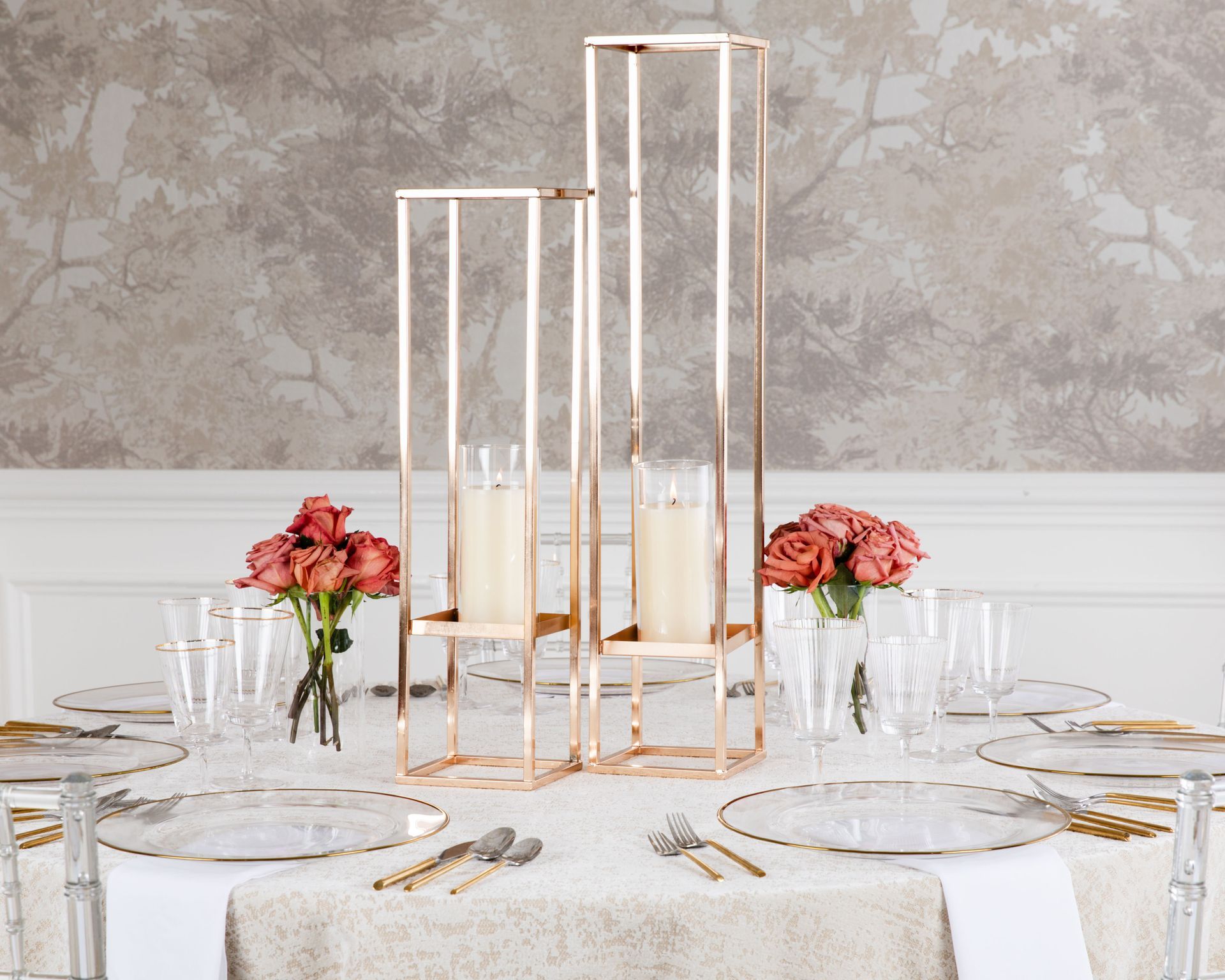 Rose Gold Frame Lanterns