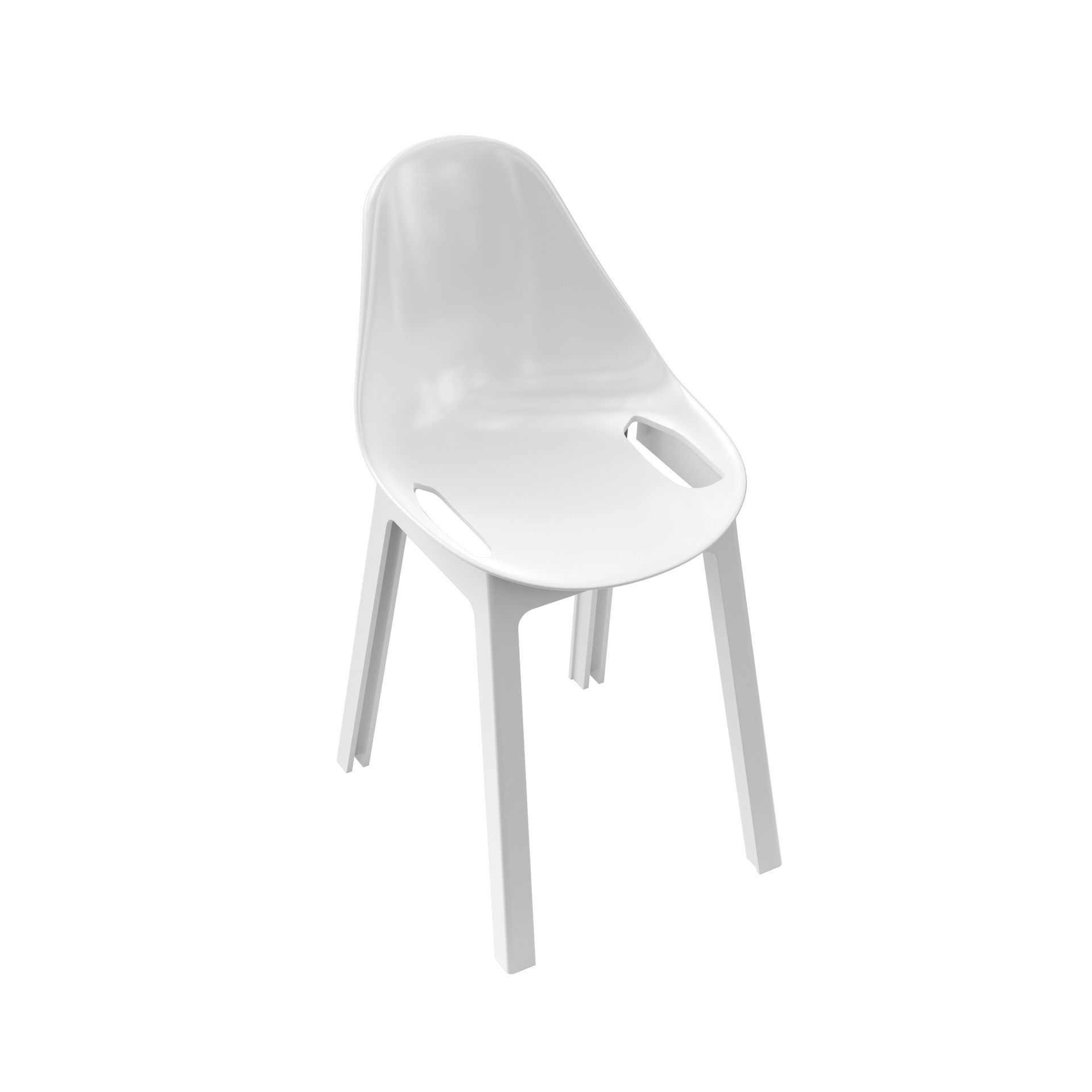 Modern White Molded Plastic Chair