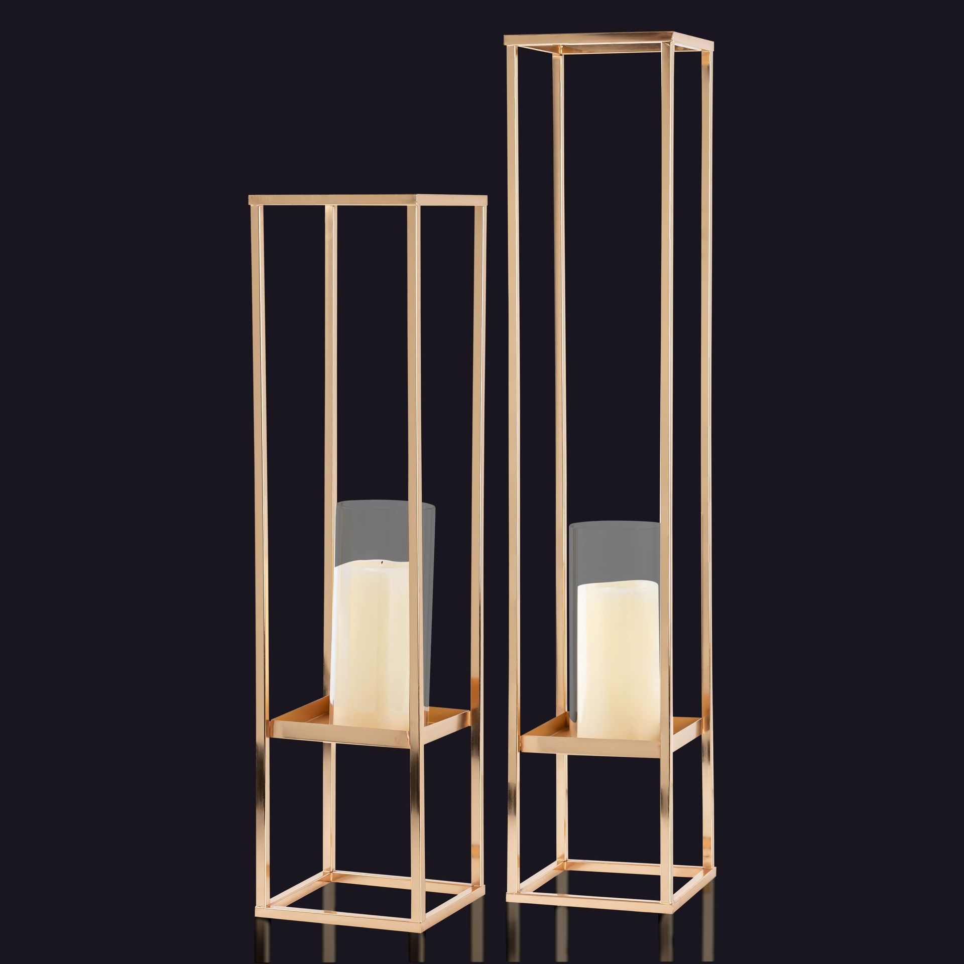 Rose Gold Frame Lanterns