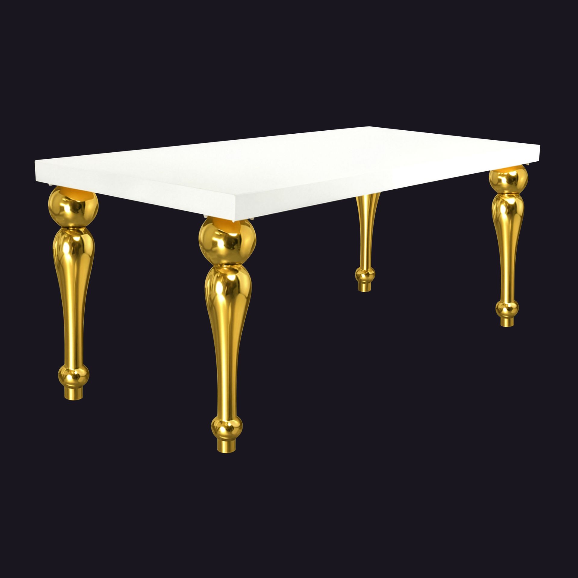 Opulent Gold-Legged White Table