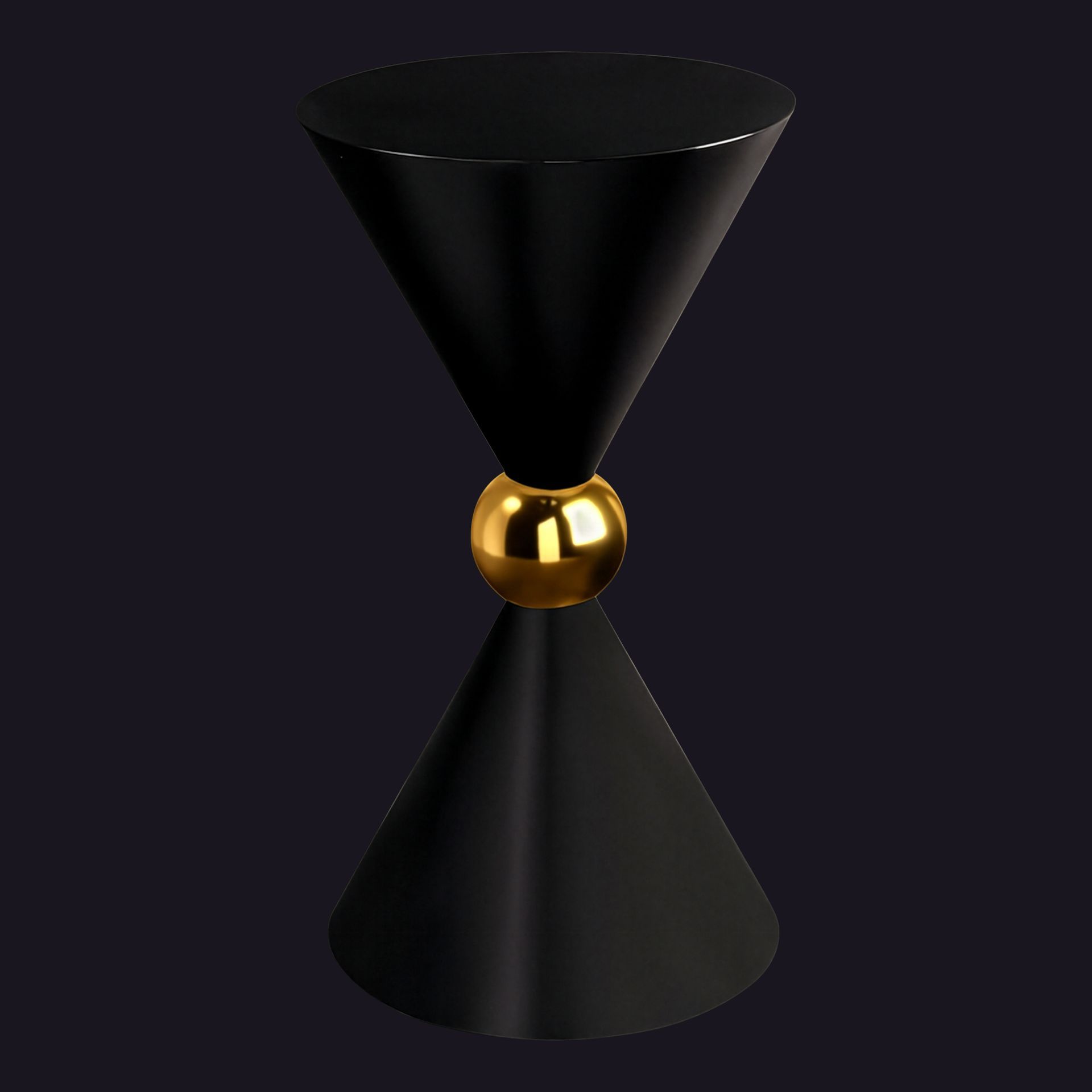 Modern Hourglass Accent Table Black/Gold
