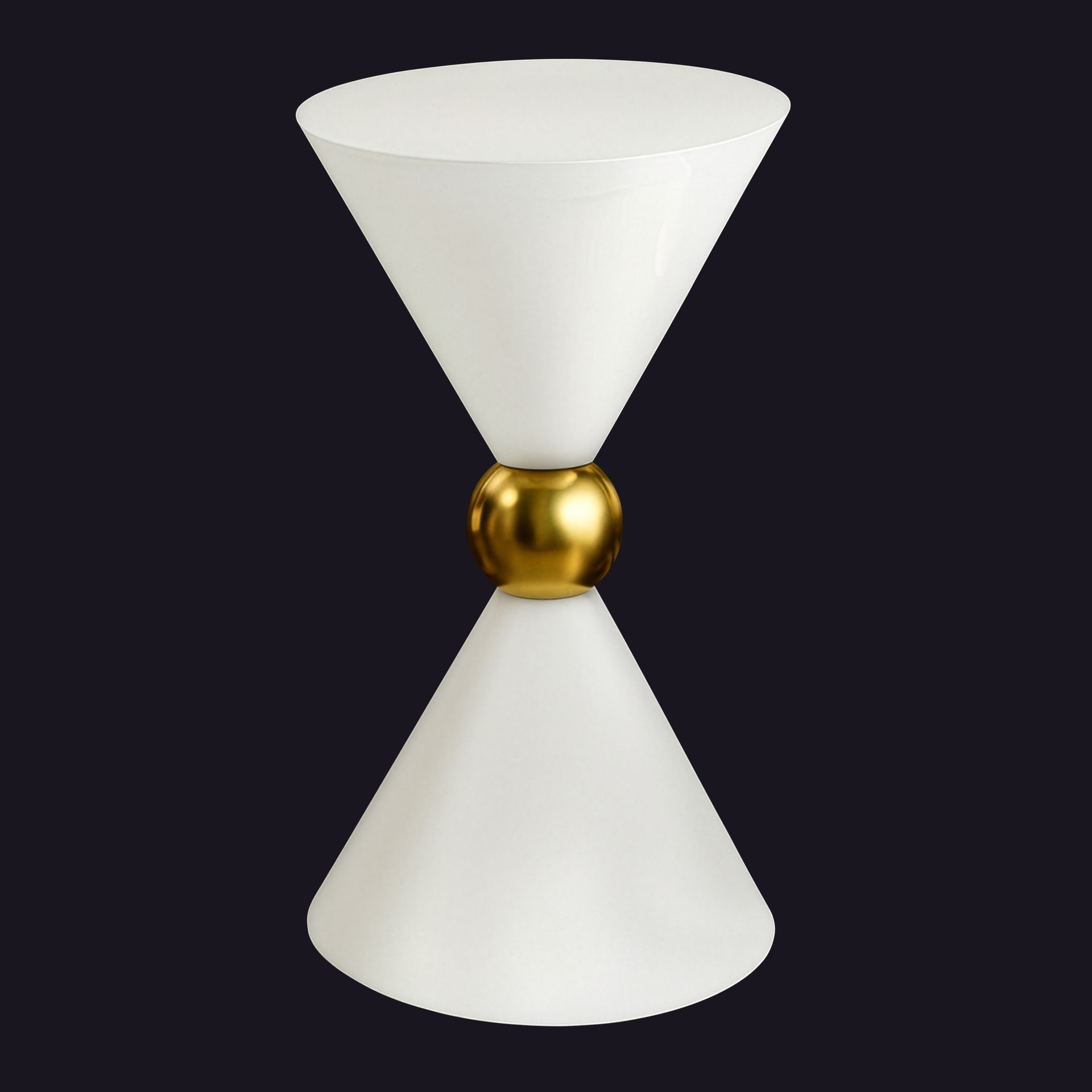 Modern Hourglass Accent Table White/Gold